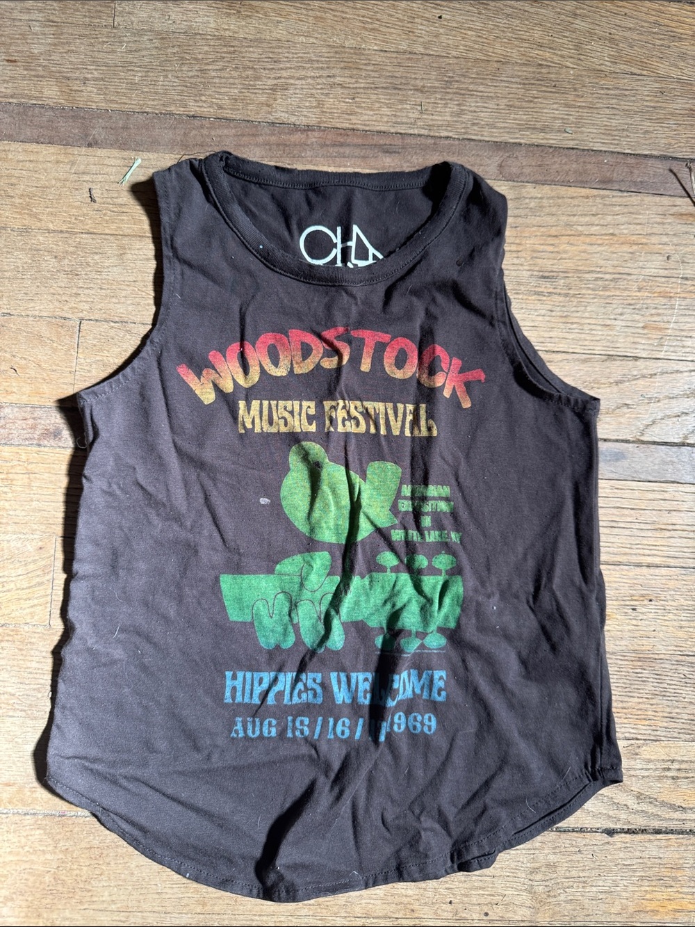 Woodstock Music Festival Graphic Tank - Black with Multicolor Print